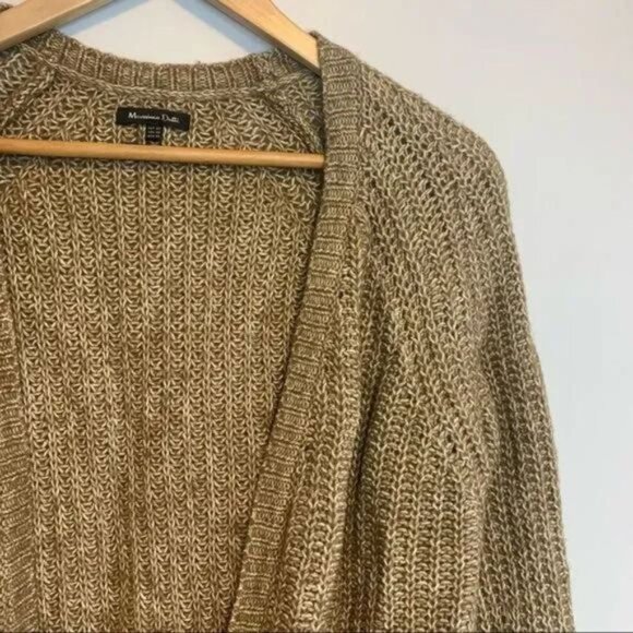Massimo Dutti knitted cardigan sweater cotton wool blend neutral earthy tone XS - Picture 4 of 6